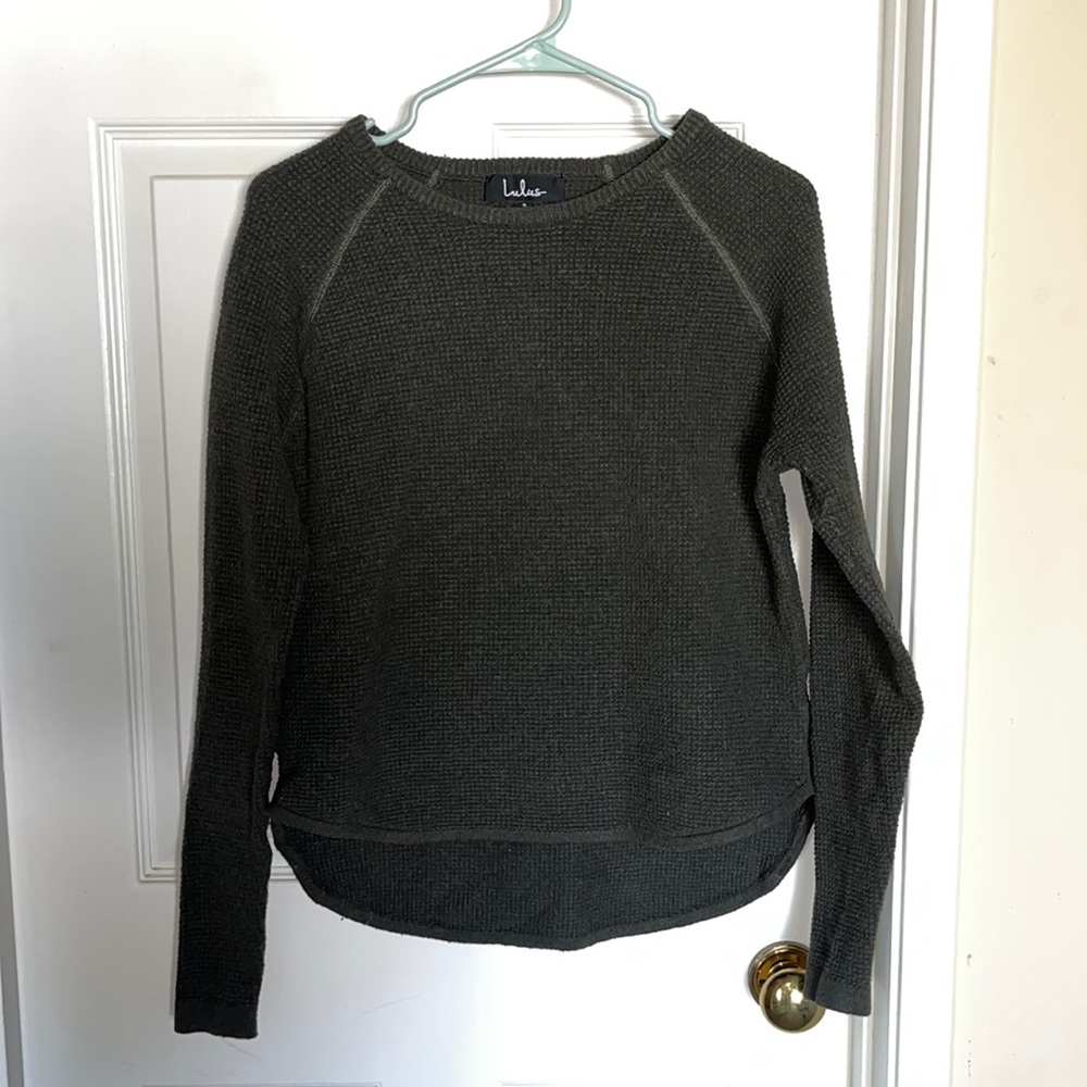 Lulus green waffle knit sweater